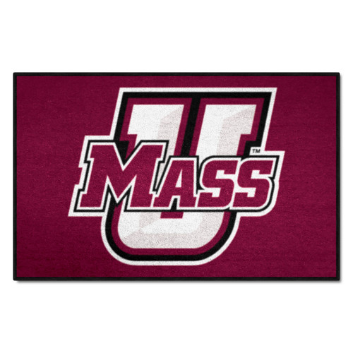 University of Massachusetts - UMass Minutemen Starter Mat "Minutemen & Wordmark" Logo Black