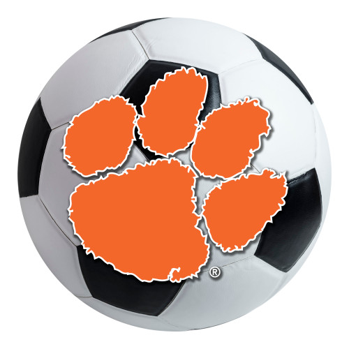 Clemson University - Clemson Tigers Soccer Ball Mat Tiger Paw Primary Logo White