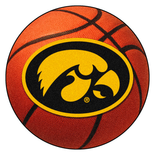 University of Iowa - Iowa Hawkeyes Basketball Mat Tigerhawk Primary Logo Orange