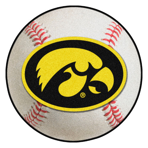 University of Iowa - Iowa Hawkeyes Baseball Mat Tigerhawk Primary Logo White