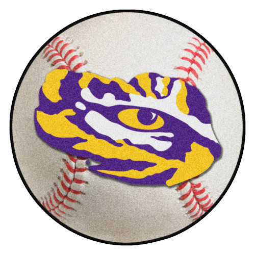 Louisiana State University - LSU Tigers Baseball Mat LSU Primary Logo White