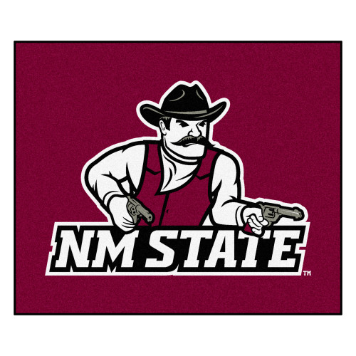 New Mexico State University - New Mexico State Lobos Tailgater Mat "Pistol Pete" Logo & Wordmark Crimson