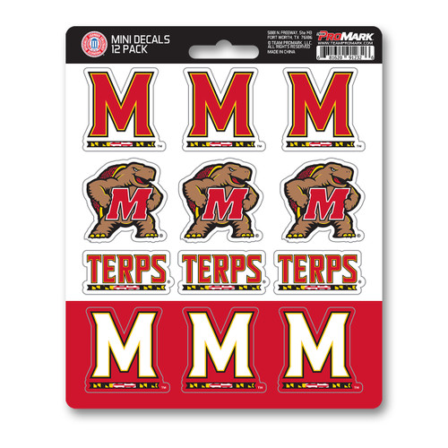 Maryland Terrapins Mini Decal 12-pk 12 Various Logos / Wordmark