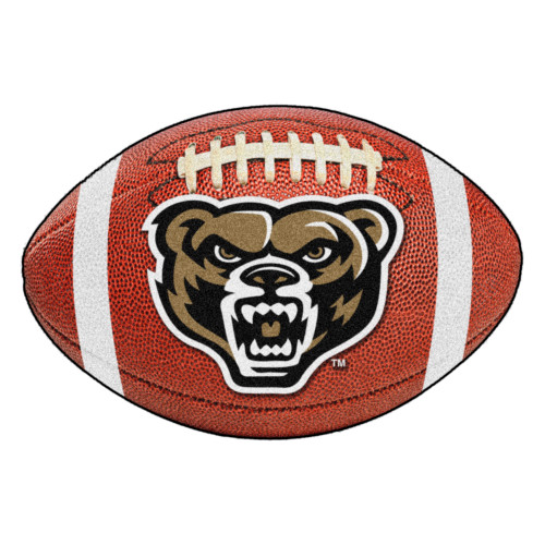 Oakland University - Oakland Golden Grizzlies Football Mat "Grizzly Bear" Logo Brown