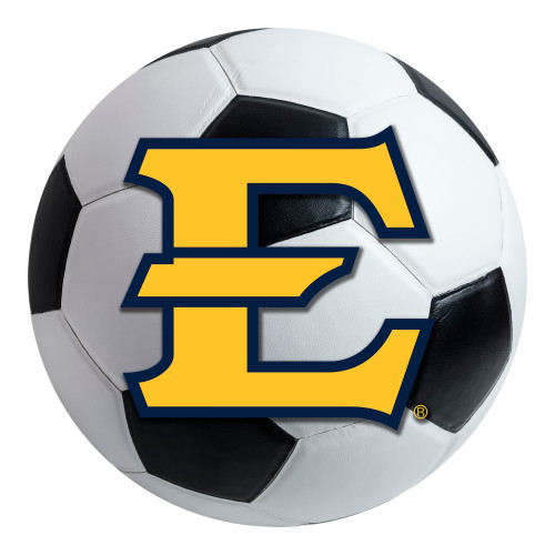 East Tennessee State University - East Tennessee Buccaneers Soccer Ball Mat "Stylized E" Logo White