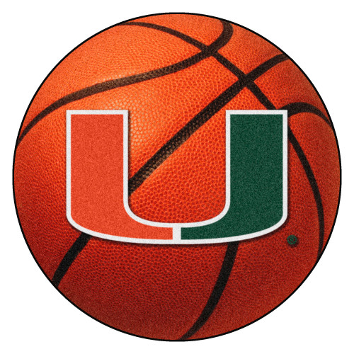 University of Miami - Miami Hurricanes Basketball Mat U Primary Logo Orange