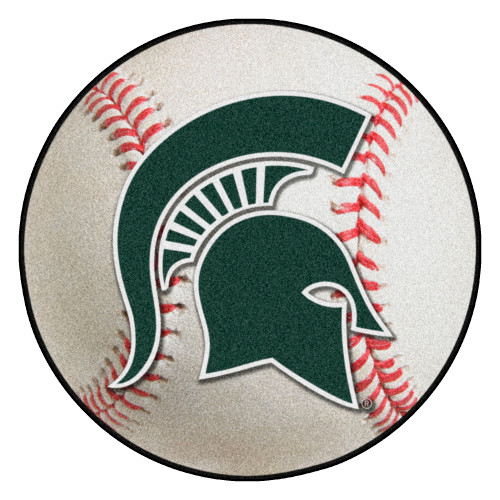 Michigan State University - Michigan State Spartans Baseball Mat Spartan Primary Logo White