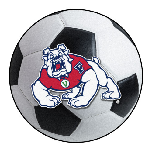 Fresno State - Fresno State Bulldogs Soccer Ball Mat 4-Paw Bulldog Primary Logo White