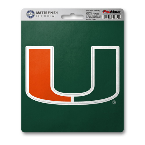Miami Hurricanes Matte Decal "U" Logo