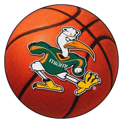 University of Miami - Miami Hurricanes Basketball Mat "Sebastian the Ibis" Logo Orange