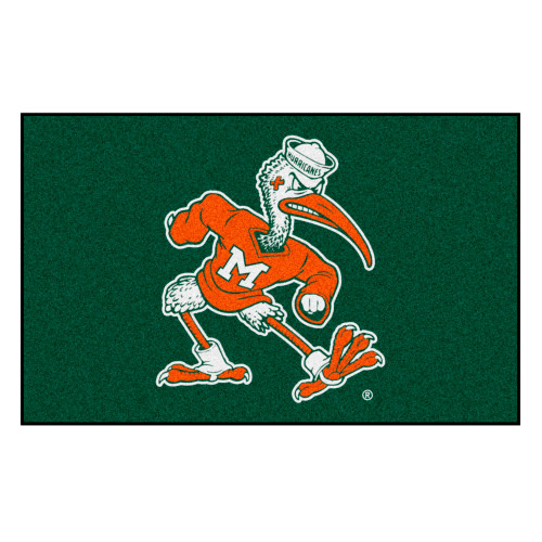 University of Miami - Miami Hurricanes Ulti-Mat "Sebastian the Ibis" Logo Black