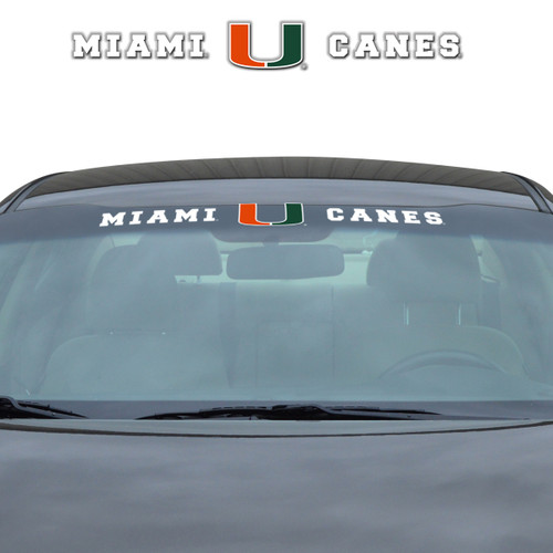 Miami Hurricanes Windshield Decal Primary Logo and Team Wordmark