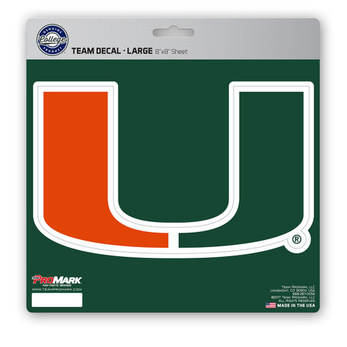 Miami Hurricanes Large Decal "U" Logo