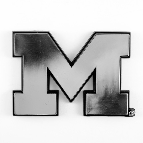 University of Michigan - Michigan Wolverines Molded Chrome Emblem M Primary Logo Chrome