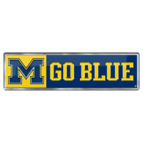 University of Michigan - Michigan Wolverines Embossed Color Emblem 2 "M & 'GO BLUE'" Logo Blue