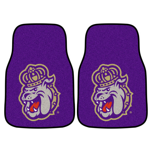 James Madison University - James Madison Dukes 2-pc Carpet Car Mat Set Duke Bulldog Alternate Logo Purple