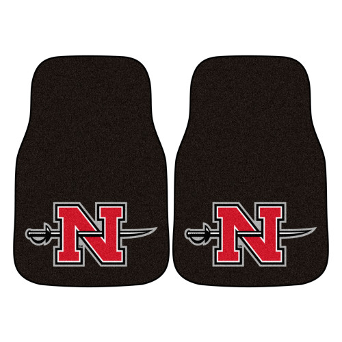 Nicholls State University - Nicholls State Colonels 2-pc Carpet Car Mat Set "N with Sword" Logo Black