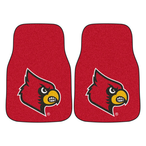University of Louisville - Louisville Cardinals 2-pc Carpet Car Mat Set Cardinal Primary Logo Red