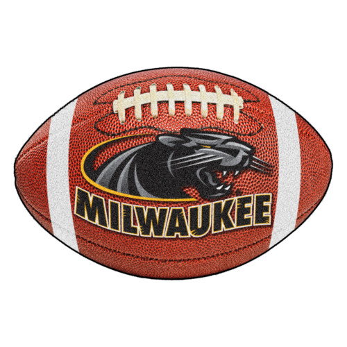 University of Wisconsin-Milwaukee - Wisconsin-Milwaukee Panthers Football Mat "Panthern & Milwaukee" Logo Brown