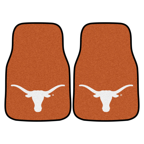 University of Texas - Texas Longhorns 2-pc Carpet Car Mat Set Longhorn Primary Logo Orange