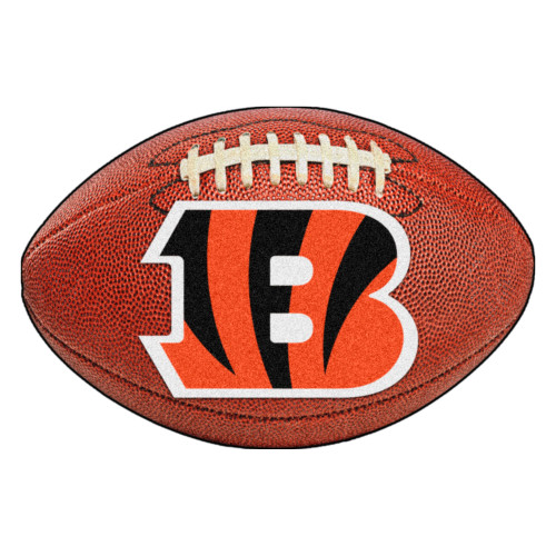 Cincinnati Bengals Football Mat Striped B Priamry Logo Brown