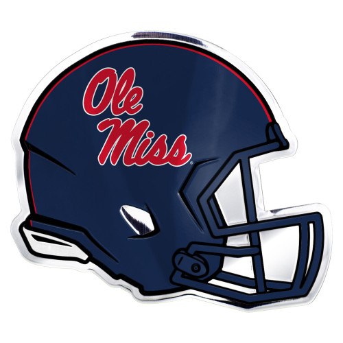 University of Mississippi - Ole Miss Rebels Embossed Helmet Emblem "Ole Miss" Script Logo Navy