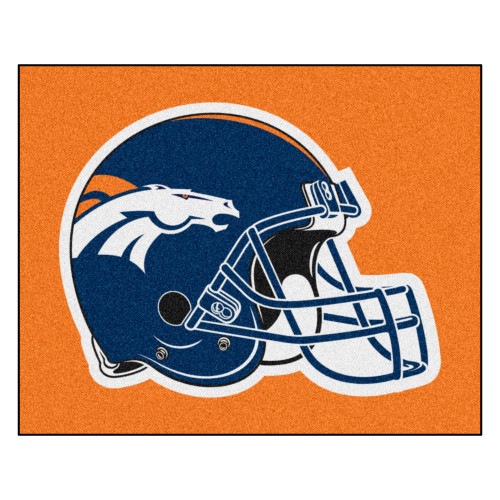 Denver Broncos Tailgater Mat Broncos Helmet Logo Orange