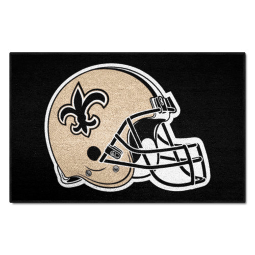 New Orleans Saints Starter Mat Saints Helmet Logo Black