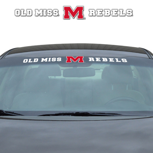 Mississippi Rebels Windshield Decal Primary Logo and Team Wordmark