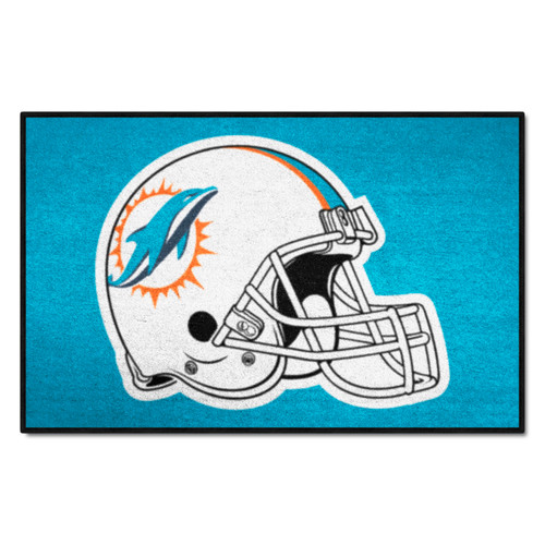 Miami Dolphins Starter Mat Dolphins Helmet Logo Aqua