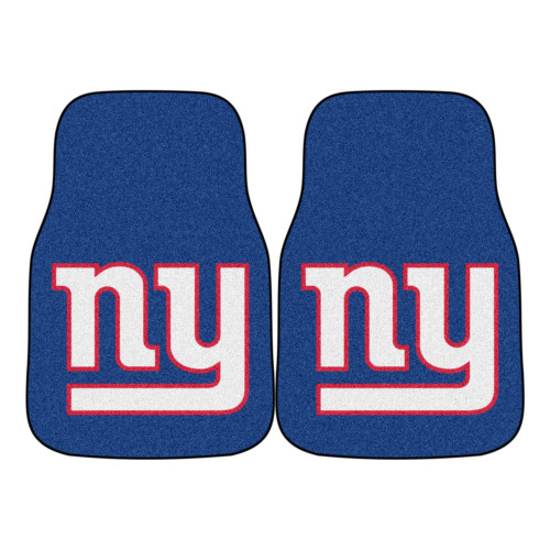 New York Giants 2-pc Carpet Car Mat Set "NY" Logo Dark Blue