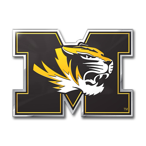 University of Missouri - Missouri Tigers Embossed Color Emblem Tiger Head Primary Logo Black & Yellow