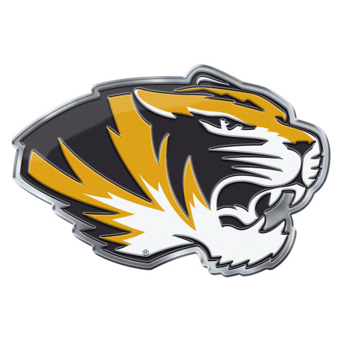 University of Missouri - Missouri Tigers Embossed Color Emblem 2 Tiger Head Primary Logo Black & Yellow