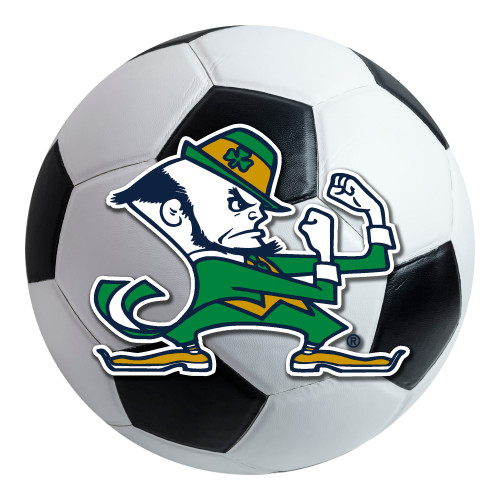 Notre Dame - Notre Dame Fighting Irish Soccer Ball Mat Leprechaun Alternate Logo White