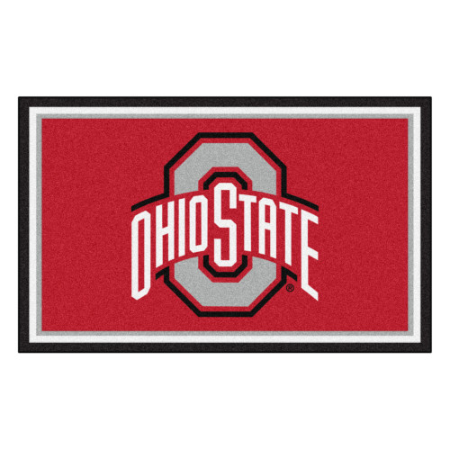 Ohio State University - Ohio State Buckeyes 4x6 Rug Ohio State Primary Logo Red