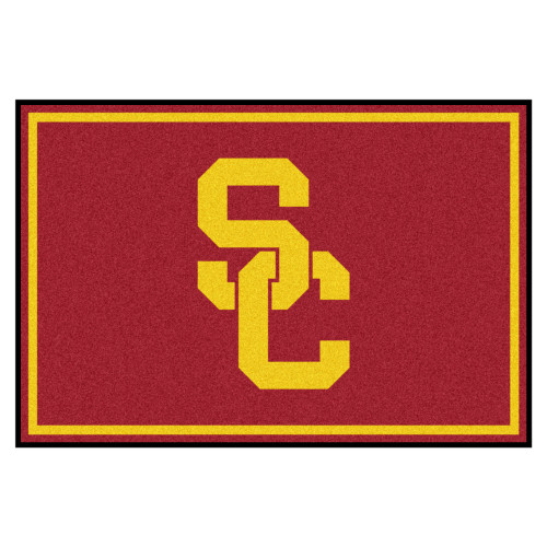 University of Southern California - Southern California Trojans 5x8 Rug Interlocking SC Primary Logo Cardinal