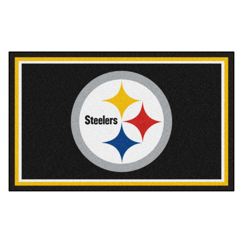 Pittsburgh Steelers 4x6 Rug Steeler Primary Logo Black