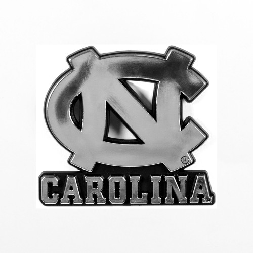 University of North Carolina at Chapel Hill - North Carolina Tar Heels Molded Chrome Emblem "NC" Logo and "Carolina" Wordmark" Chrome