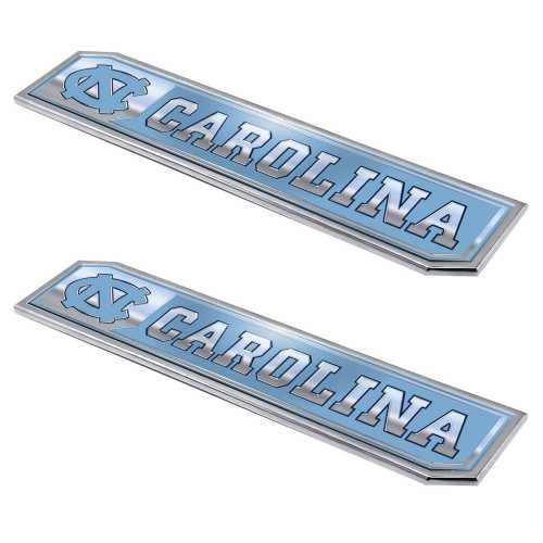 University of North Carolina at Chapel Hill - North Carolina Tar Heels Embossed Truck Emblem 2-pk Primary Logo & Wordmark Blue