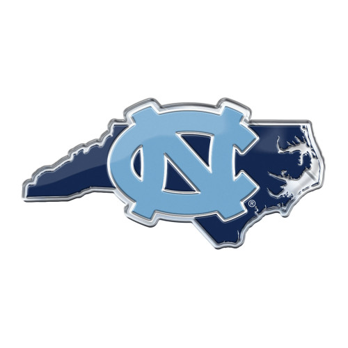 University of North Carolina at Chapel Hill - North Carolina Tar Heels Embossed State Emblem "NC" Logo / Shape of North Carolina Blue