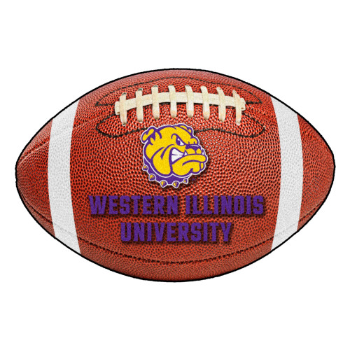 Western Illinois University - Western Illinois Leathernecks Football Mat "Bulldog & Wordmark" Logo Brown