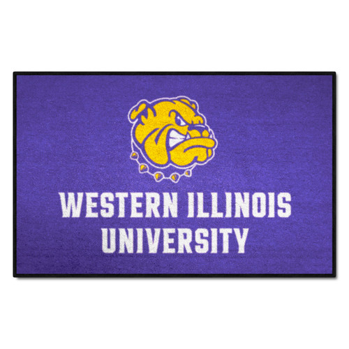 Western Illinois University - Western Illinois Leathernecks Starter Mat "Bulldog & Wordmark" Logo Black