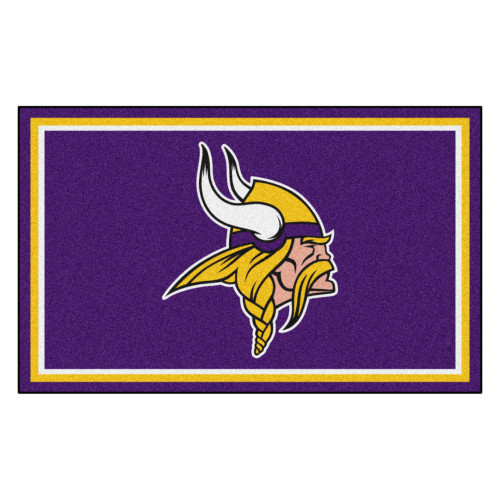 Minnesota Vikings 4x6 Rug Viking Head Primary Logo Purple