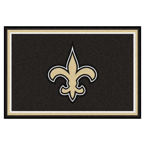 New Orleans Saints 5x8 Rug Fleur-de-lis Primary Logo Black