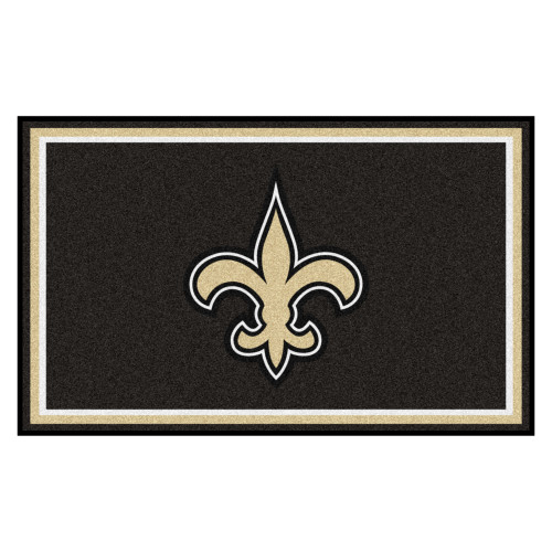 New Orleans Saints 4x6 Rug Fleur-de-lis Primary Logo Black