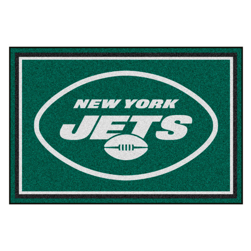 New York Jets 5x8 Rug Oval Jets Primary Logo Green