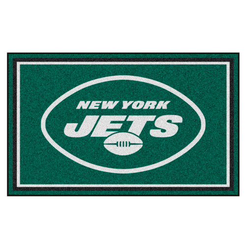 New York Jets 4x6 Rug Oval Jets Primary Logo Green