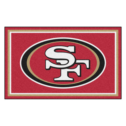 San Francisco 49ers 4x6 Rug Oval SF Primary Logo Red