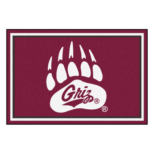 University of Montana - Montana Grizzlies 5x8 Rug "Bear Claw" Logo Maroon
