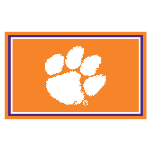 Clemson University - Clemson Tigers 4x6 Rug Tiger Paw Primary Logo Orange